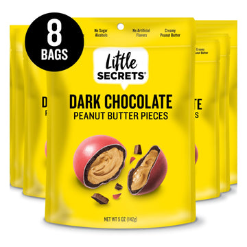 Little Secrets Dark Chocolate Peanut Butter Pieces | Guilt-Free | Colors From Natural Sources | 5Oz Resealable Bags
