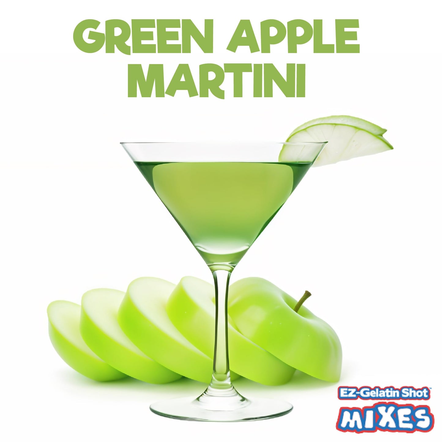 EZ-SQUEEZE Green Apple Appletini Jello Shot Mix - 6.78 oz - Gluten-Free Gelatin Mix - Easy to Make