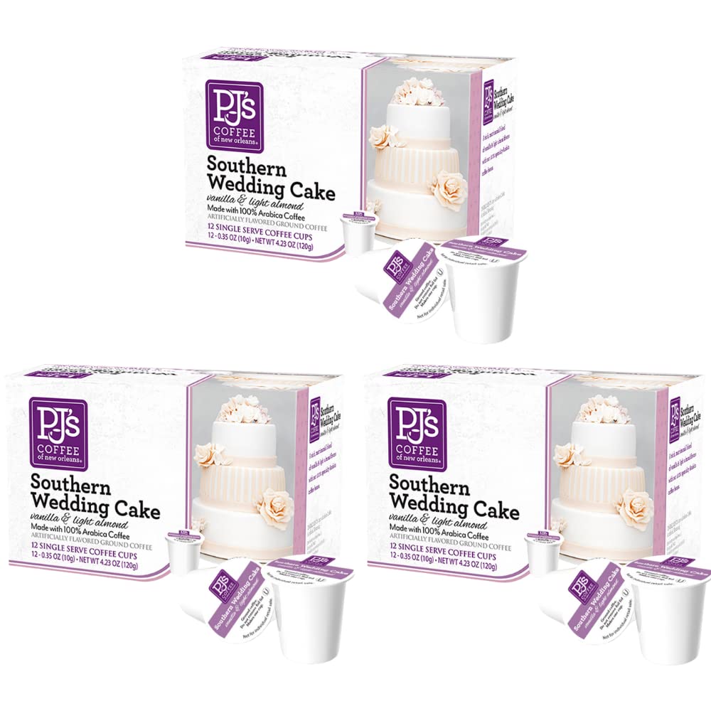 Pj'S Coffee Southern Wedding Cake Single Serve Cups - 36 Count Pack - Delightful Flavor In Every Cup