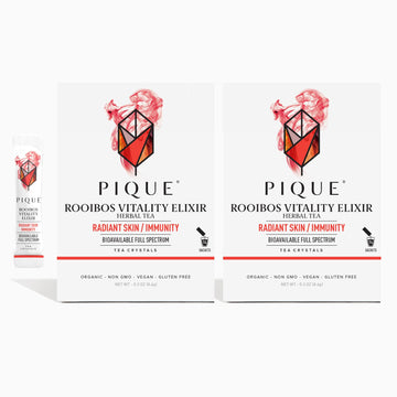 Pique Organic Rooibos Tea - Caffeine-Free Herbal Tea, Powerful Antioxidants For Healthy Immune System & Digestion, Pure South African Red Bush - 28 Single Servings (2 Pack)