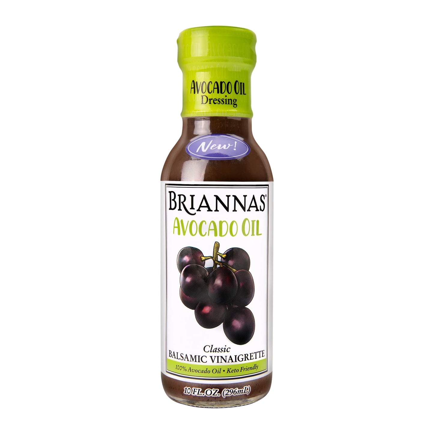 Briannas - Avocado Oil Balsamic Vinaigrette Dressing - Nutrient Rich  Keto Friendly  Vegan Salad Dressing Made With 100% Avocado Oil - 10 Fl Oz Bottle