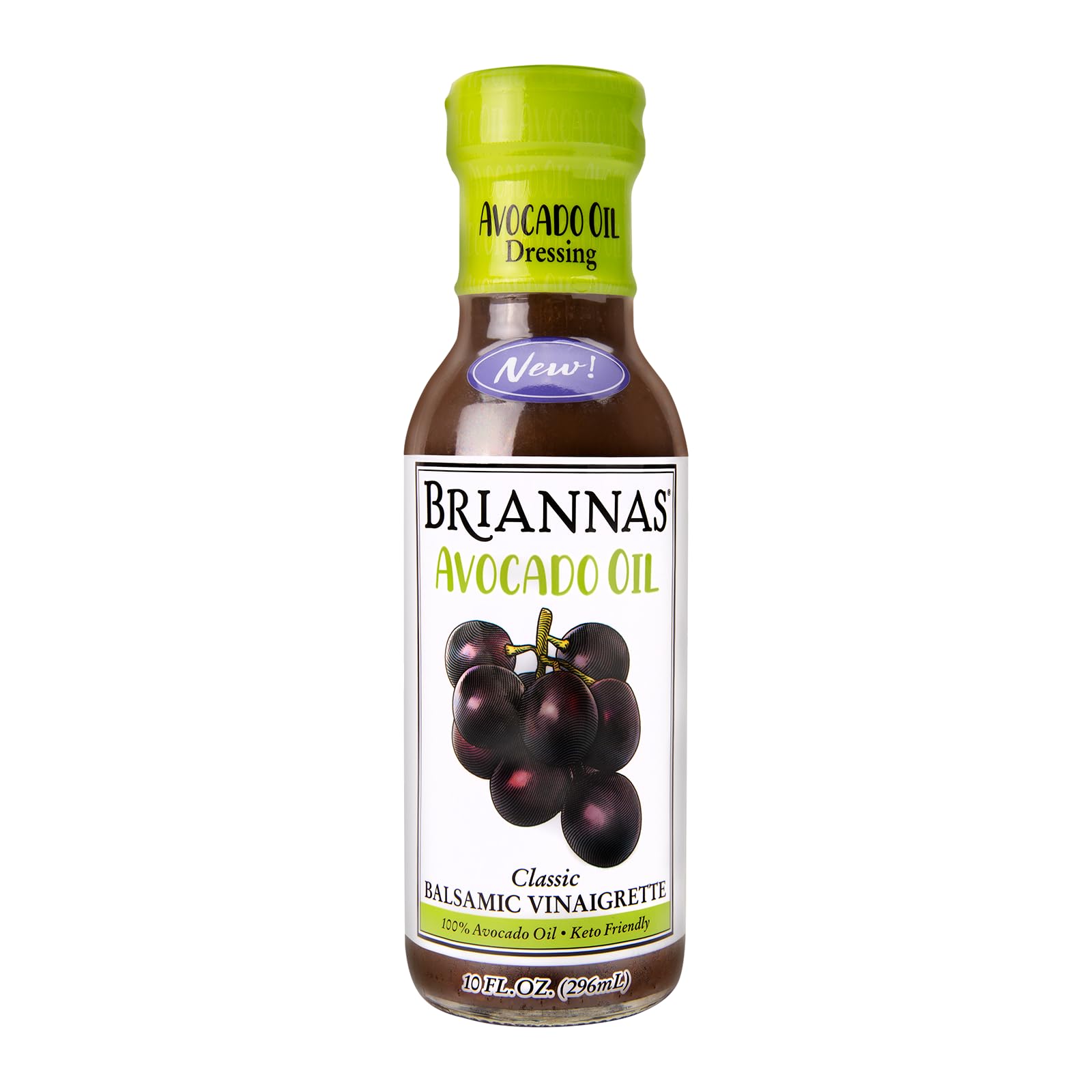 Briannas - Avocado Oil Balsamic Vinaigrette Dressing - Nutrient Rich  Keto Friendly  Vegan Salad Dressing Made With 100% Avocado Oil - 10 Fl Oz Bottle