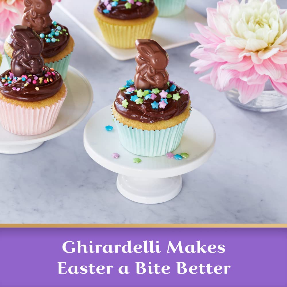 Ghirardelli Dark Chocolate Sea Salt Caramel Bunnies, Bunny Shaped Chocolate With Sea Salt Caramel, 4.1 Oz Bag
