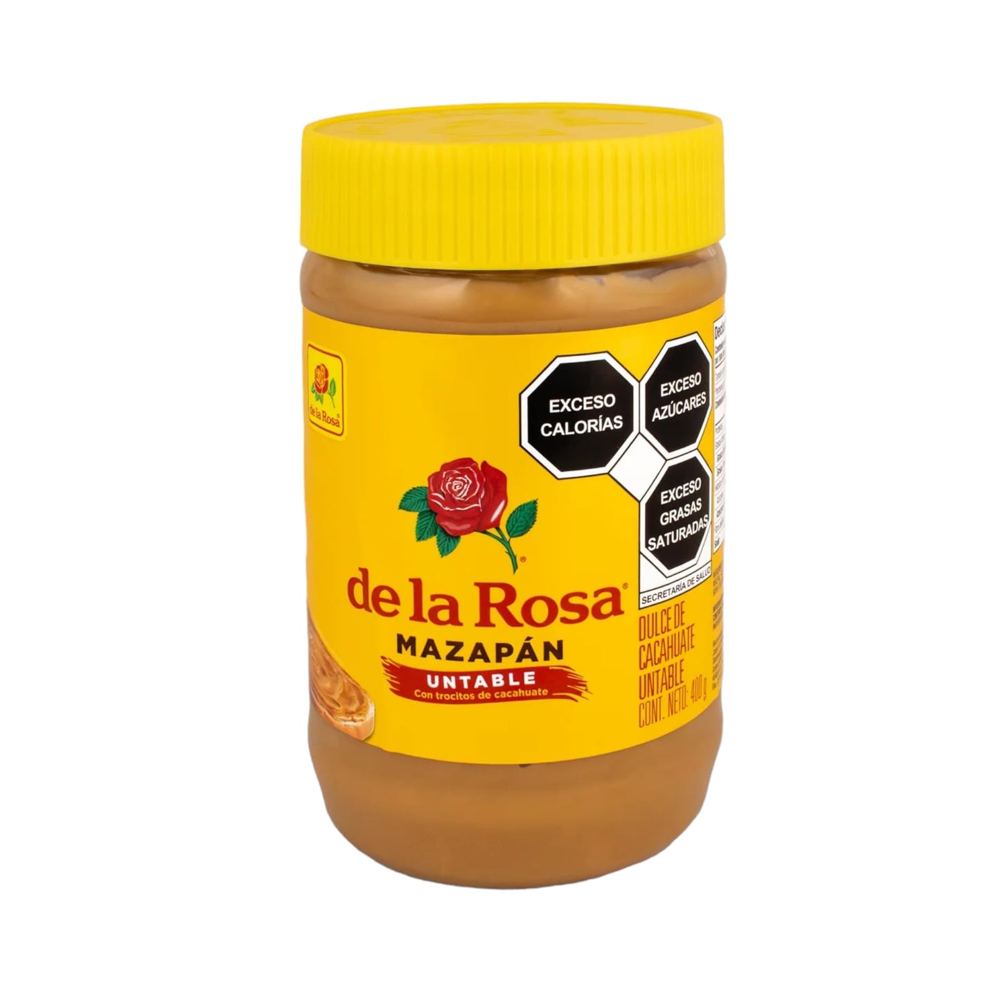de la Rosa New!! Mazap  n Dulce Cacahuate 400g(Con Trocitos Cacahuate)(1 JAR)