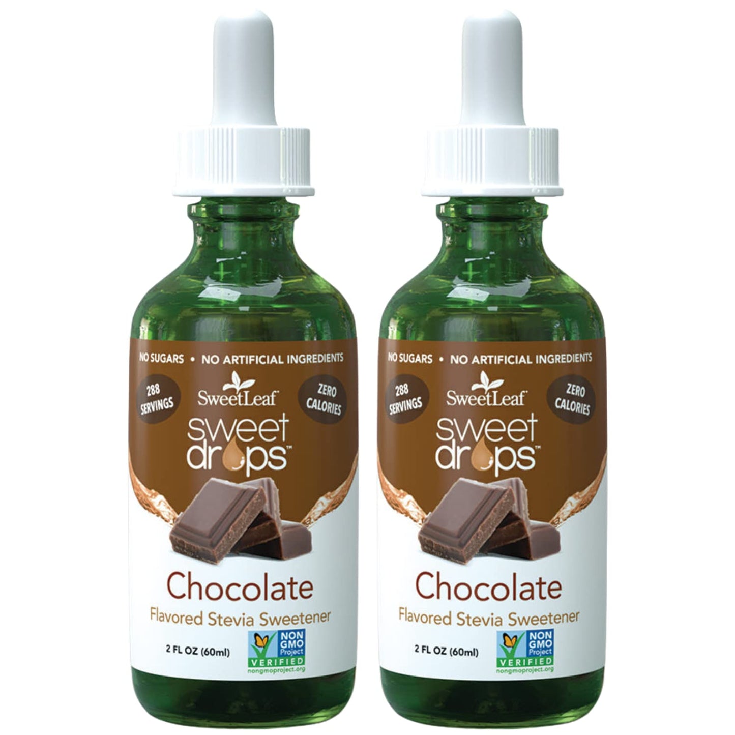 SweetLeaf Stevia Liquid Sweetener - Chocolate Flavor, Zero-Calorie, Sugar-Free, 2 Fl Oz (Pack of 2)
