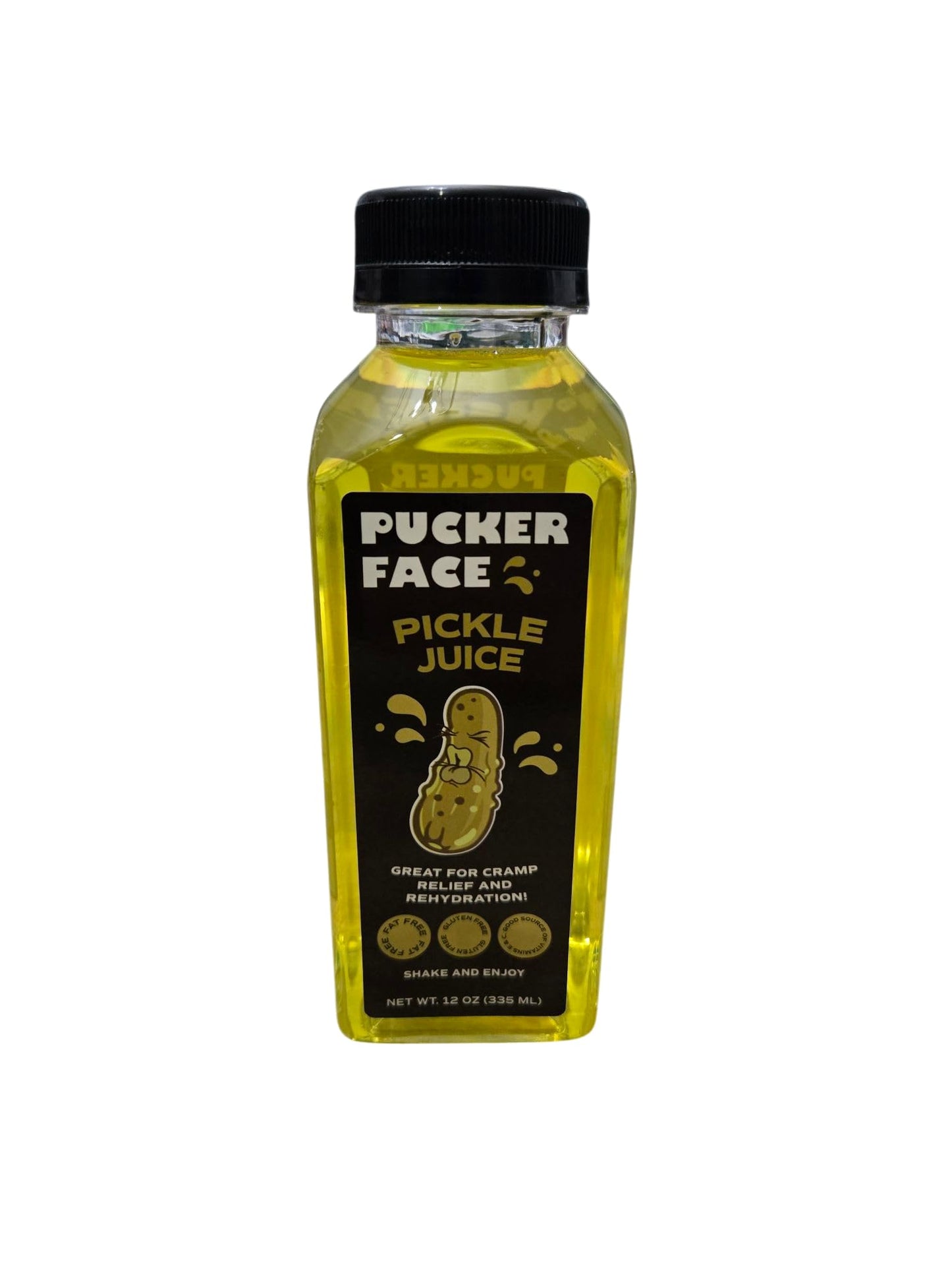 Pucker Face Pickle Juice, Original, 12 Pack Caddie, Workout Recovery and Cramp Relief Drink