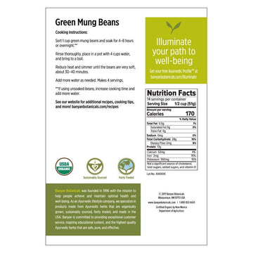 Banyan Botanicals Green Mung Beans - Usda Organic - Non Gmo - For Soups, Sprouts, & Easy Digestion 1.65 Lb