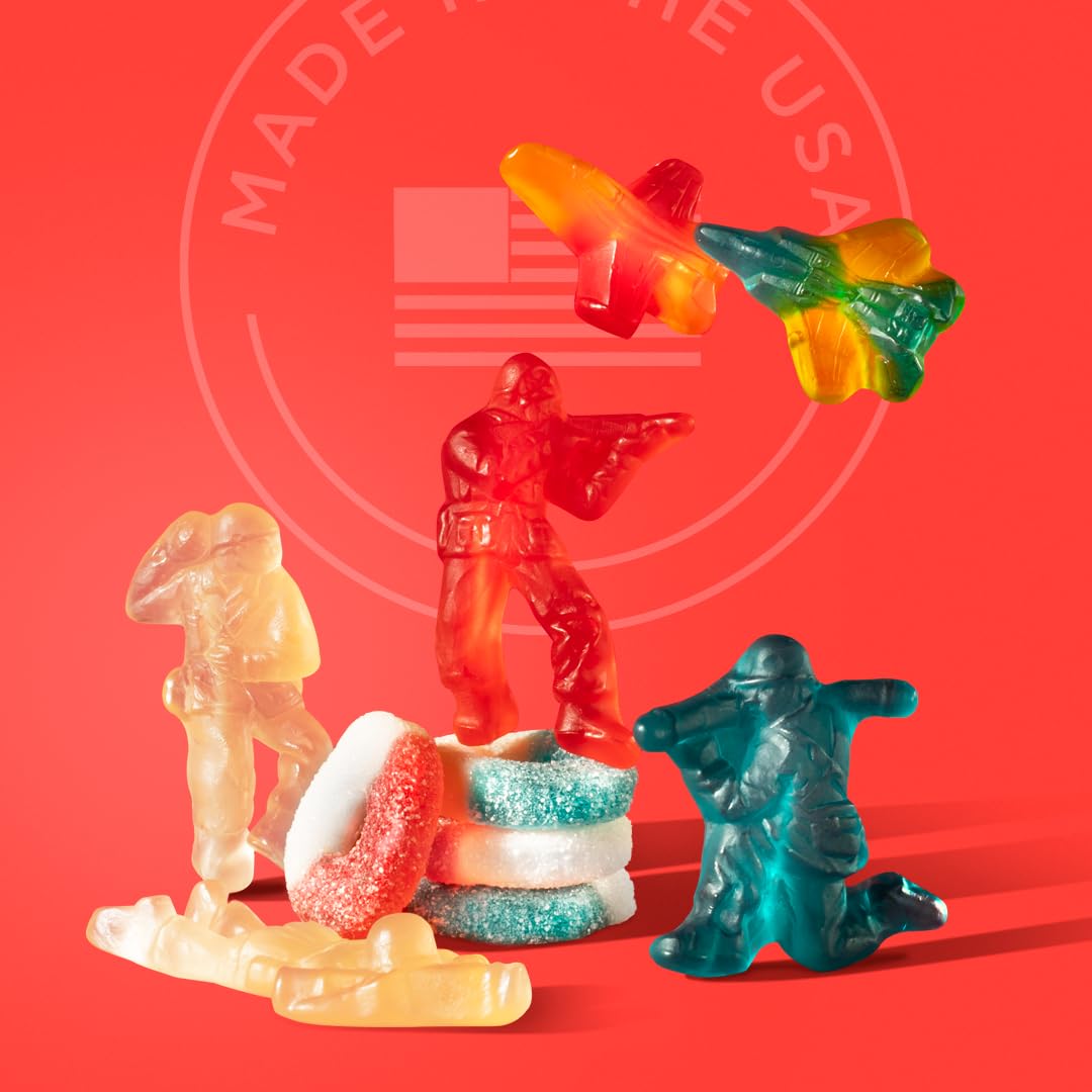 Albanese Worlds Best Gummies, Military Heroes, 5lbs, Blue/White/Red, Model 50171