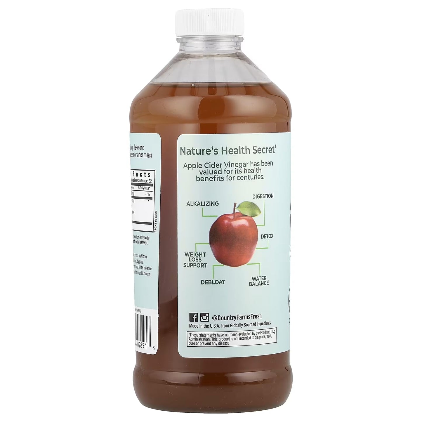 COUNTRY FARMS Organic Apple Cider Vinegar Tonic with Ginger, Cayenne & Maple, 16 Fl Oz, Model N9851