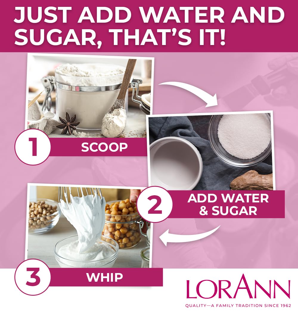 Lorann Oils Meringue Powder - Gluten-Free, Kosher & Nut-Free - Essential For Royal Icing, Baking & Decorating - No Artificial Co
