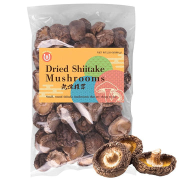 Dried Shiitake Mushrooms - Whole, Rich in Vitamin D, Potassium & Iron, Low Calories, Quick Hydration - Perfect for Ramen, Soups,