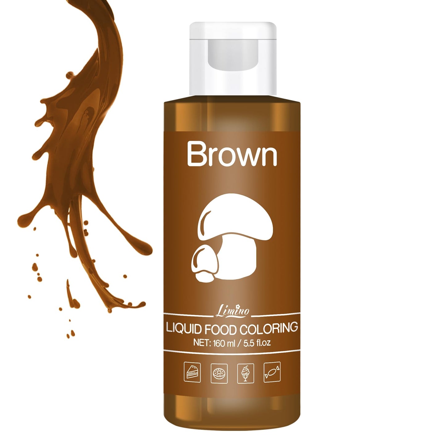 Limino Food Coloring - Vivid Liquid Dye for Baking and Crafts - 6 fl. oz - Brown