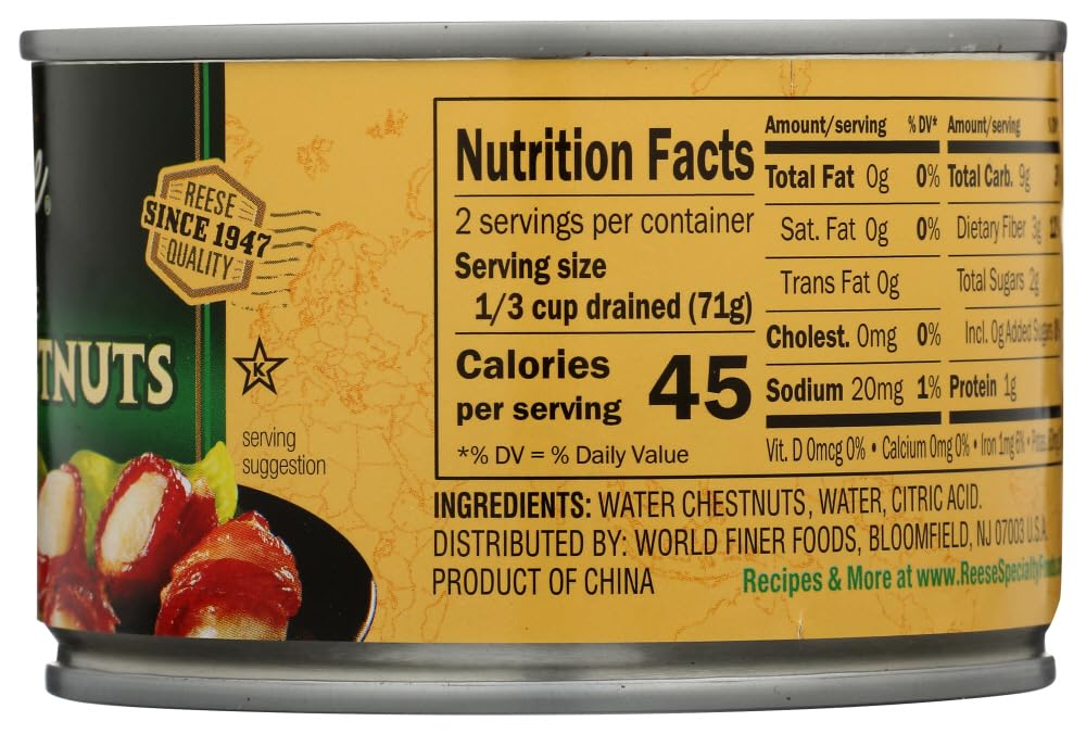 Reese Whole Water Chestnuts 8 Oz (Pack Of 6)