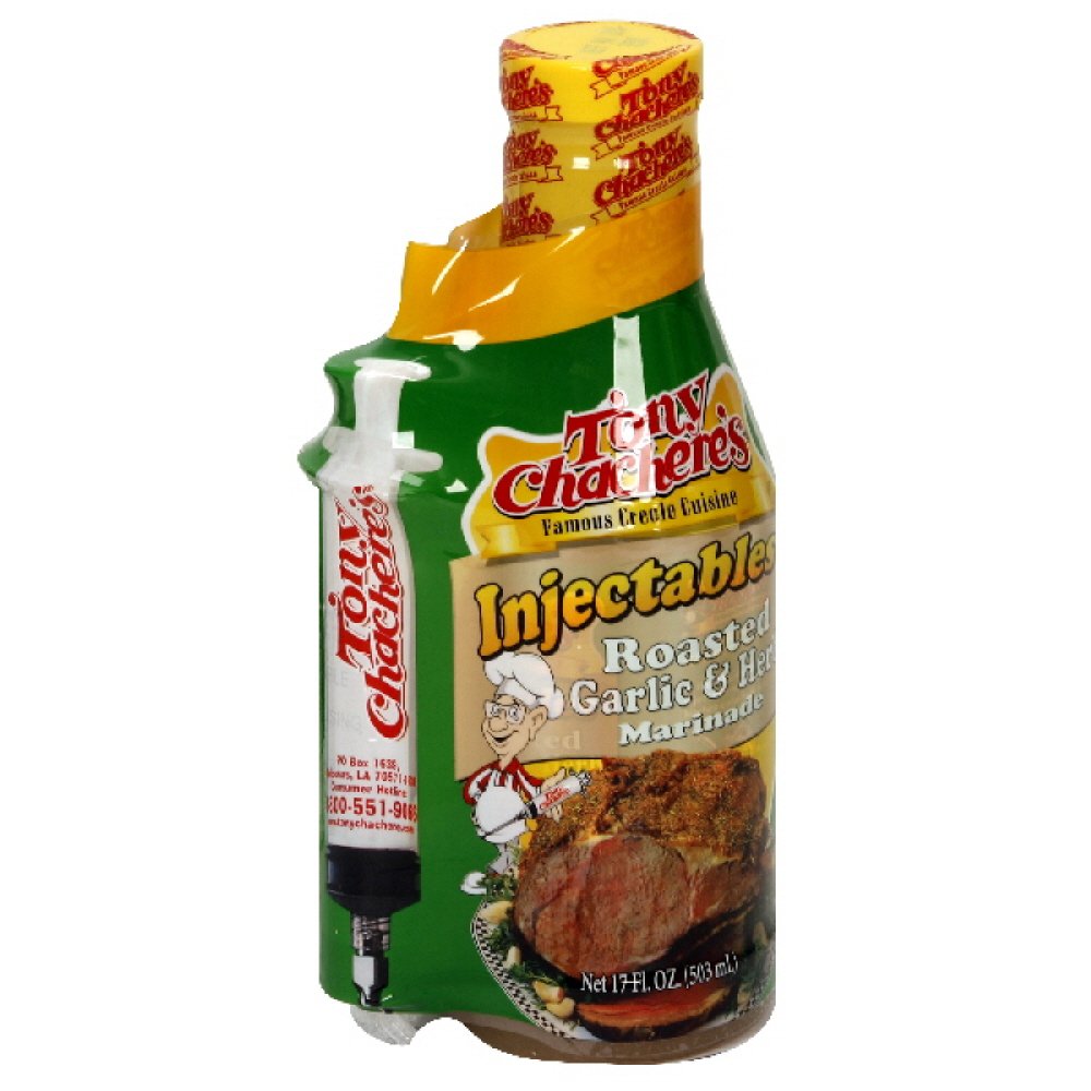 Tony Chachere's Marinade Roasted Garlic & Herb w/ Injector, 17-Ounce (Pack of 3)