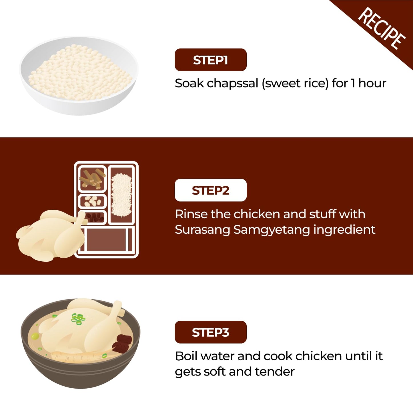 Surasang Samgyetang Herb Kit, Korean Ginseng Chicken Soup Ingredients, 3.17 Ounce