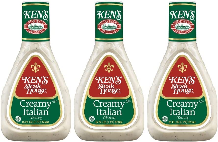 Ken's Steak House Creamy Italian Dressing, 16 Fl Oz (Pack of 3)