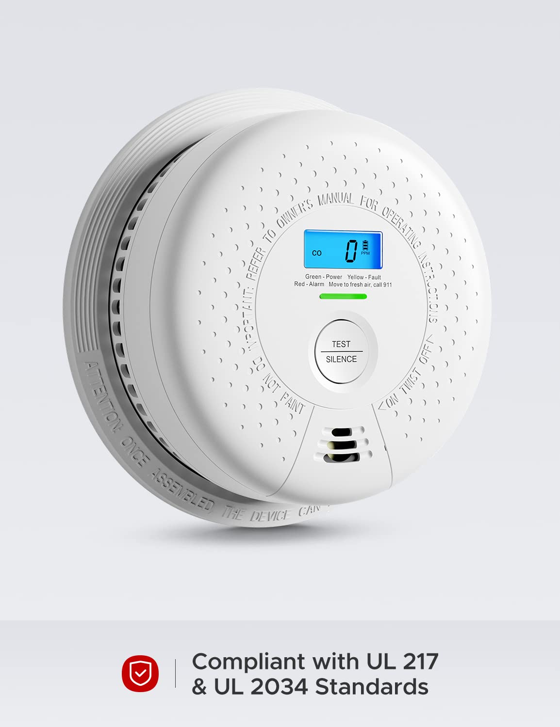 X-Sense Smoke Detector Carbon Monoxide Detector Combo, 10-Year Battery Smoke Detector With Display, Auto-Check, 3-Pack