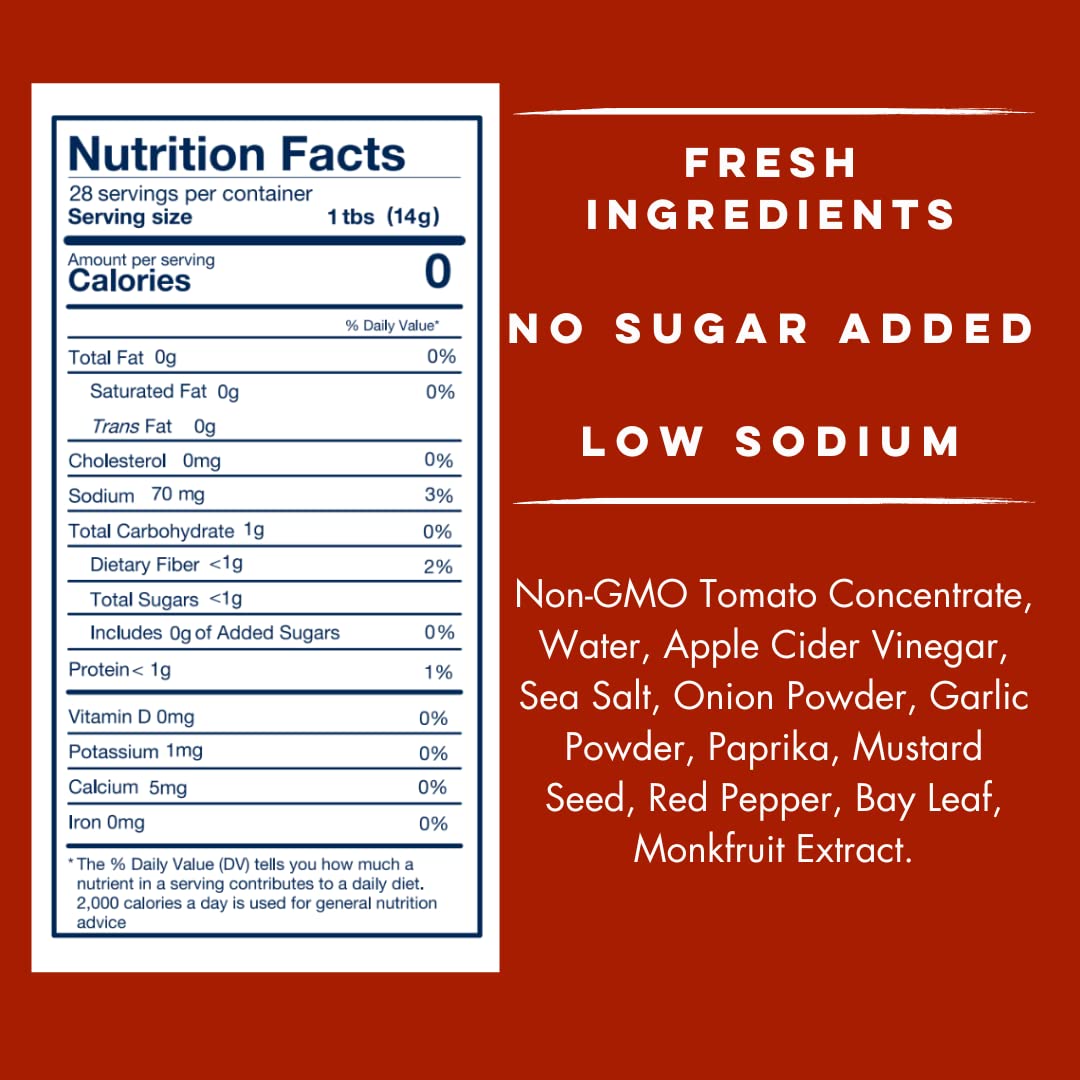 Yo Mamas Foods Keto Classic Ketchup, Zero Calorie, No Sugar Added, Vegan, Gluten Free, 14 Ounce (Pack of 2)