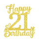 21 Birthday Cake Toppers-Gold Glitter, 21St Cake Topper For Men,21 Cake Topper For Women, 21St Birthday Decorations,21St Birthda