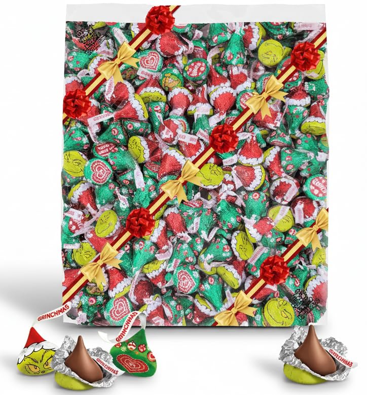 Christmas Milk Chocolate Grinchmas Candy Bag 2 Lb- Holiday Gift Set & Bulk Treats 2 Pound.