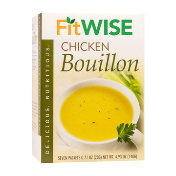 FITWISE - High Protein Soup, 15g Protein, Low Calorie, Low Fat, Low Carb, Ideal Protein Compatible, 7 Servings Per Box (Chicken 