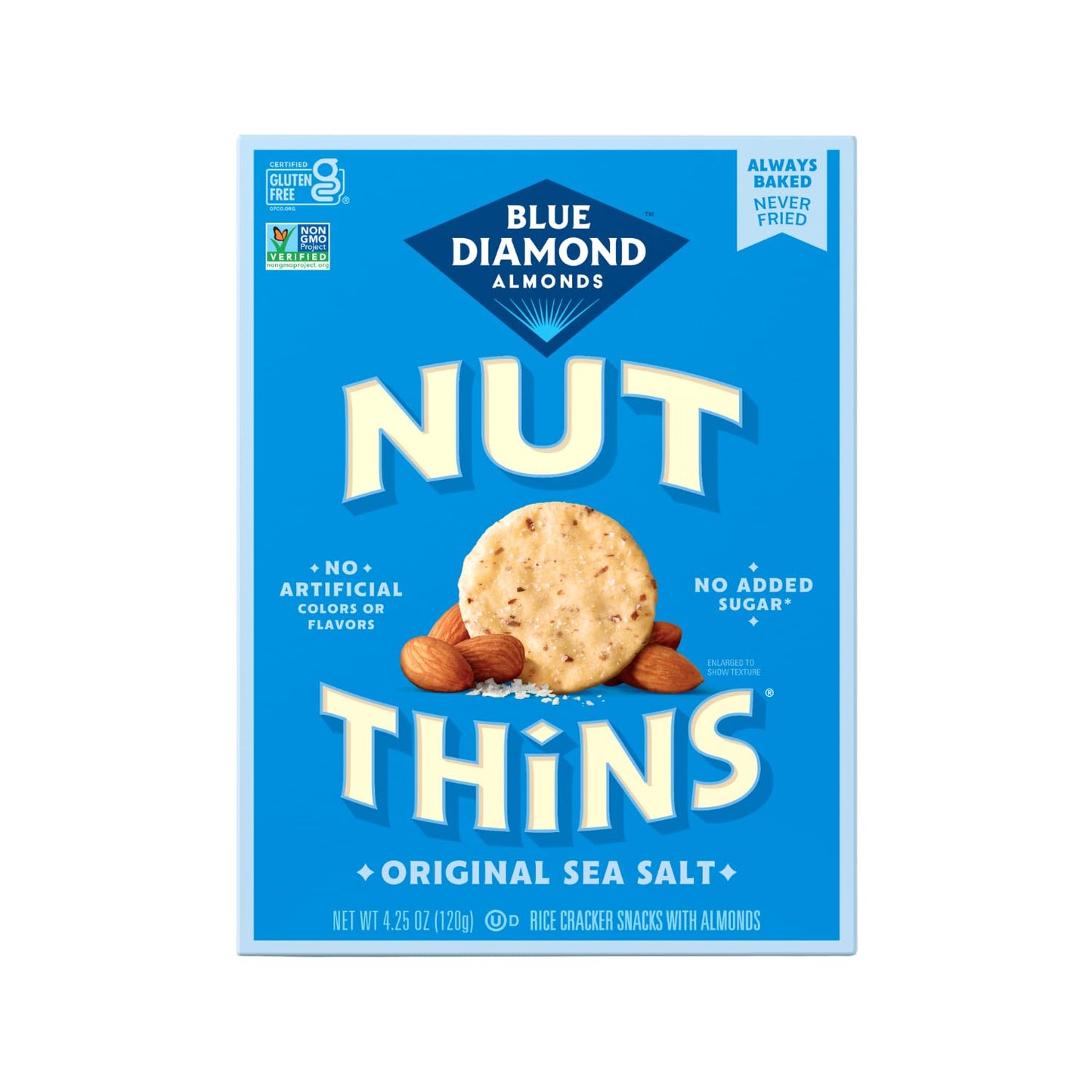 Blue Diamond Almonds, Gluten Free Cracker Crisps, Original Almond Flavored perfect for Snacking and Healthy Options, 4.25 oz