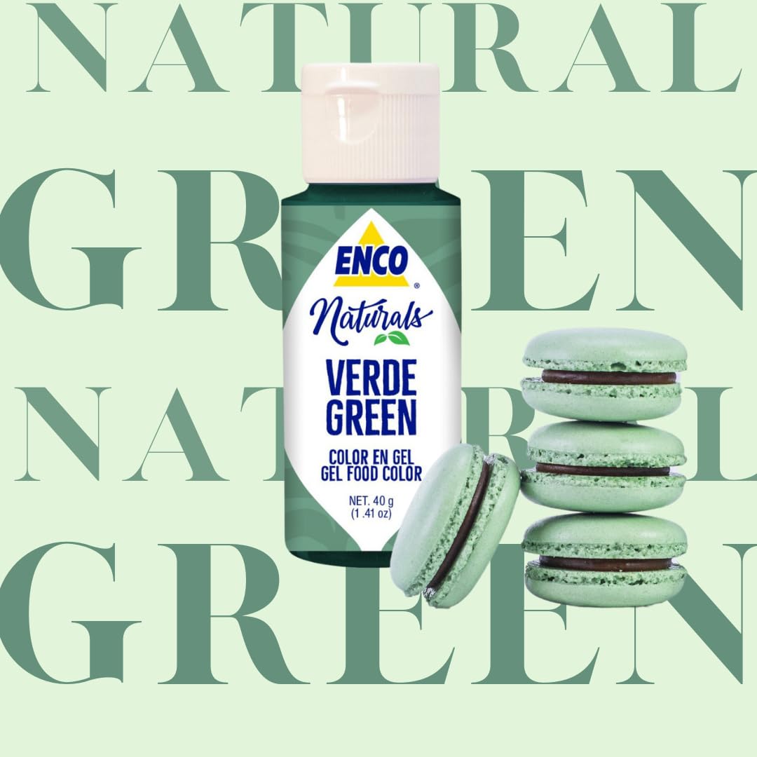 Enco Naturals Food Coloring Gel Green 1.41 Oz (40G) Concentrated