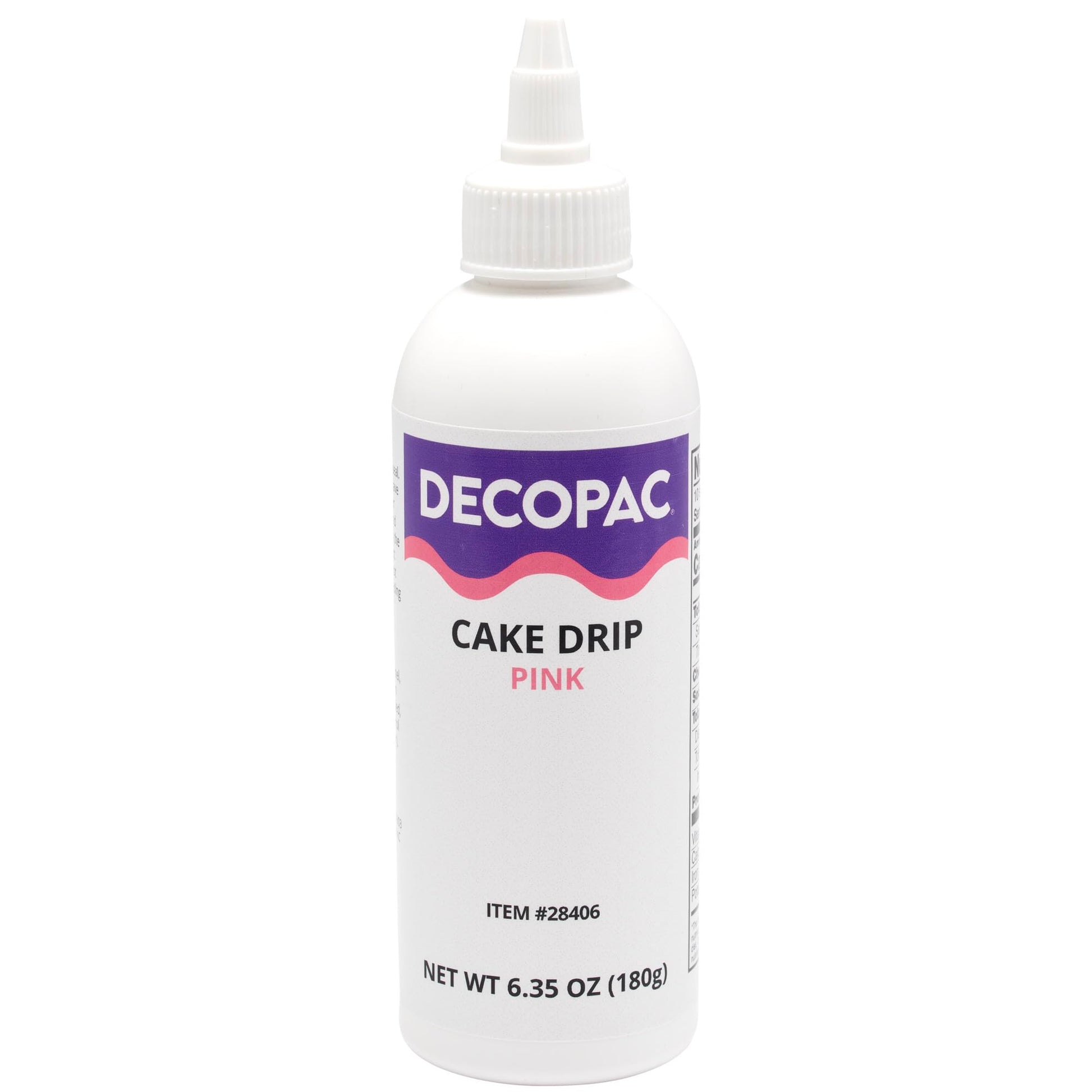 Decopac Cake Drip, Pink Color, Vanilla Flavor, Matte Like Chocolate, 6.35 Oz