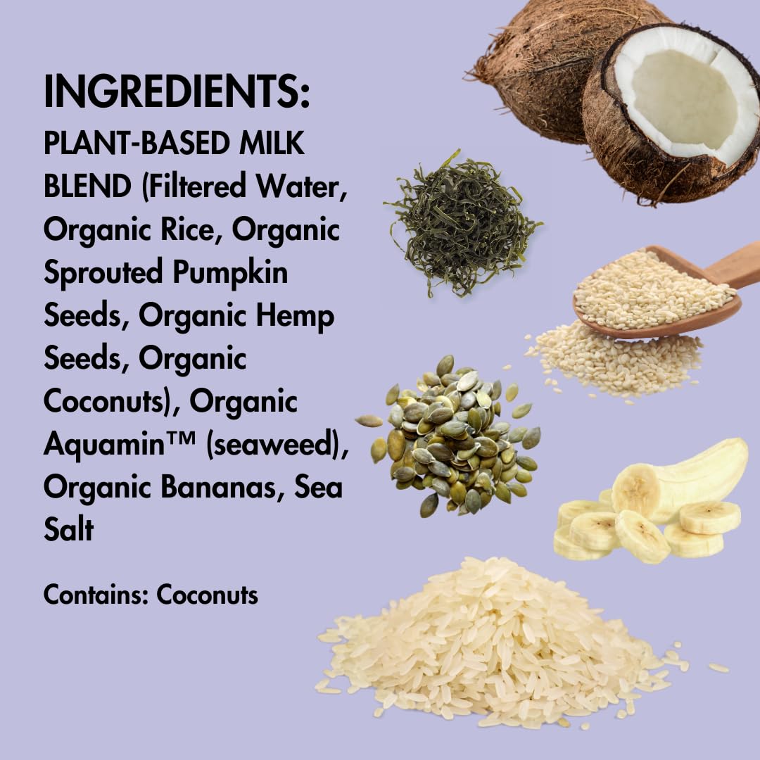 Kiki Milk Plant Based Milk - Organic Unsweetened Kiki Milk - Calcium & Magnesium Source - Gluten Free, Gum Free, GMO Free, Dairy