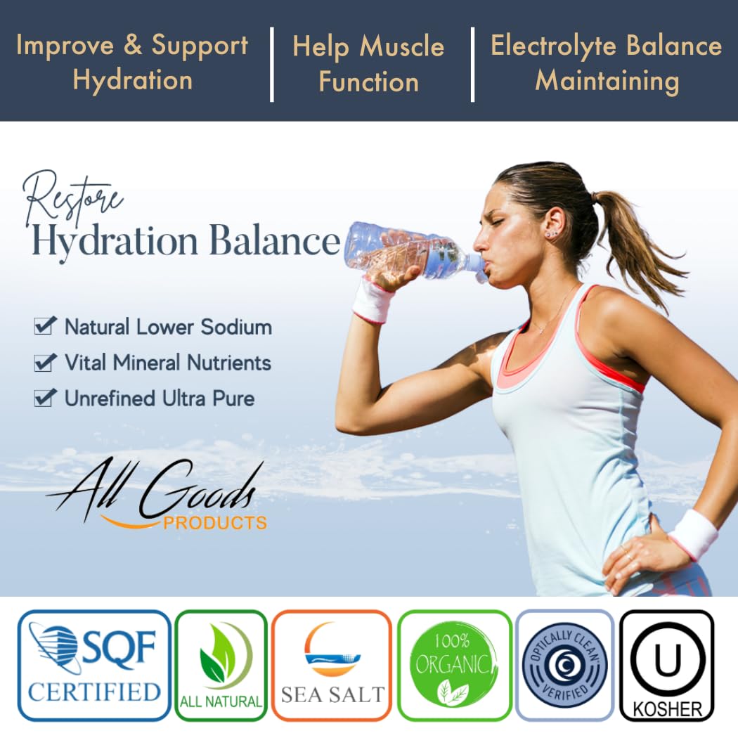 All Goods Organic Celtic Salt - Coarse 5 oz, 82 Minerals, French Gray, Hand-Harvested, Les Gu  randais, Unrefined.