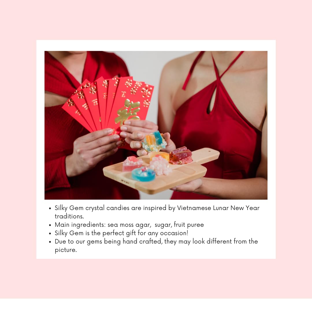 SILKY GEM - The Gemmies  Edible Crystal Candy  8-10 Small Clusters  Mixed Flavors  Sample Box  Kohakutou  Edible Gem  Vegan  Gluten Free  Christmas candy ASMR