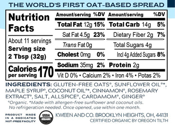 Oat Haus Organic Original Granola Butter | Peanut-Free, Almond (Tree-Nut) Free, & School-Safe (Top 8 Allergen Free) | Sunflower