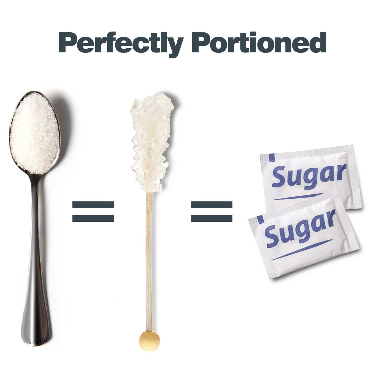 White Sugar Sticks Individually Wrapped Perfect For Coffee Tea And Drinks, Barista Swizzle Sticks And Rock Candy Crystals, 25 Pieces