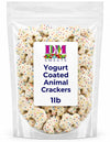 Yogurt Coated Animal Crackers - 1 lb of Fresh Gourmet Sweet Creamy Covered Dipped Animal Crackers with Rainbow Non Pareil Beads 