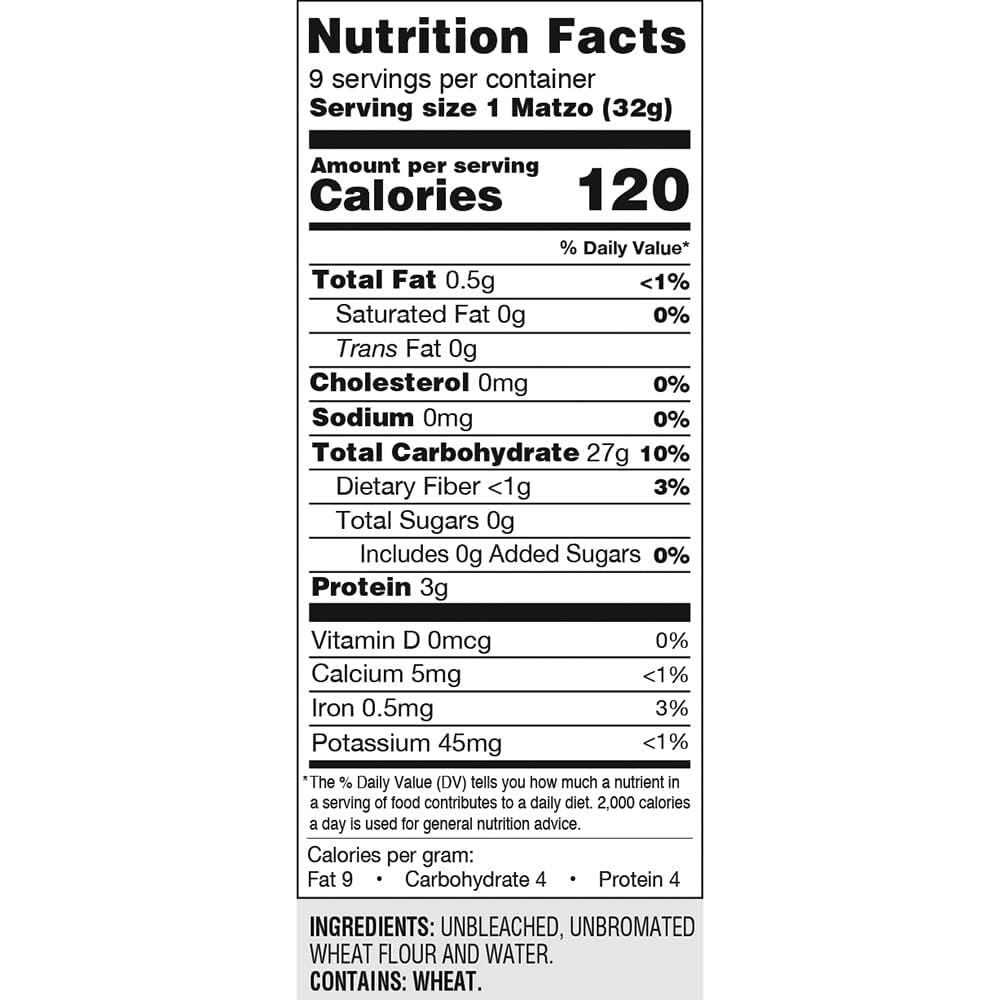 Manischewitz Unsalted Matzo, 10-Ounce Boxes (Pack Of 8)