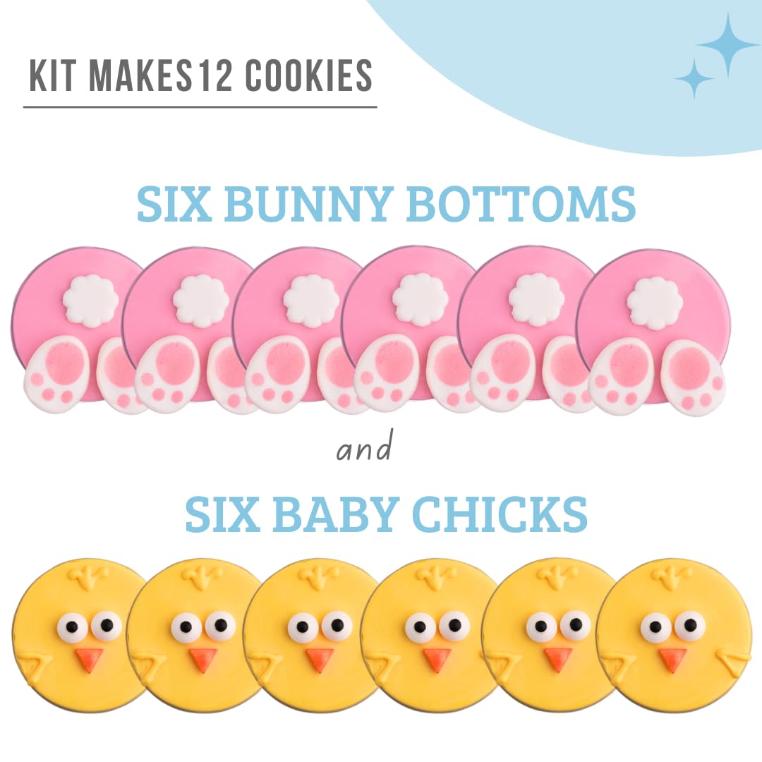 Sweets Indeed Easter Silicone Oreo Mold With Candy Sprinkles And Shapes Bunny Tails Eyes Beaks Decorates 12 Cookies Perfect For