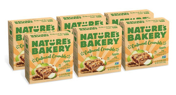 Natures Bakery Oatmeal Crumble Bars, Apple, 6-6 Count Boxes (36 Bars), Vegan Snacks, Non-GMO