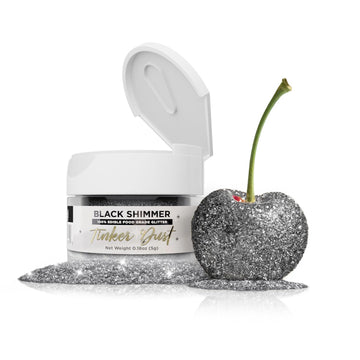 Bakell - Black Shimmer Tinker Dust (5g, 1x Jar) Edible Glitter for Food, Desserts, and Beverages!