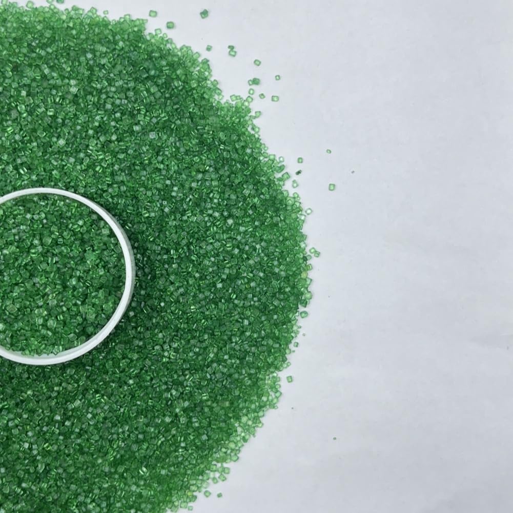 Senchanting Christmas Green Sanding Sugar Sprinkles, Edible Crystal Christmas Green Sanding Candy Sugar For Cake Decorating Wedd