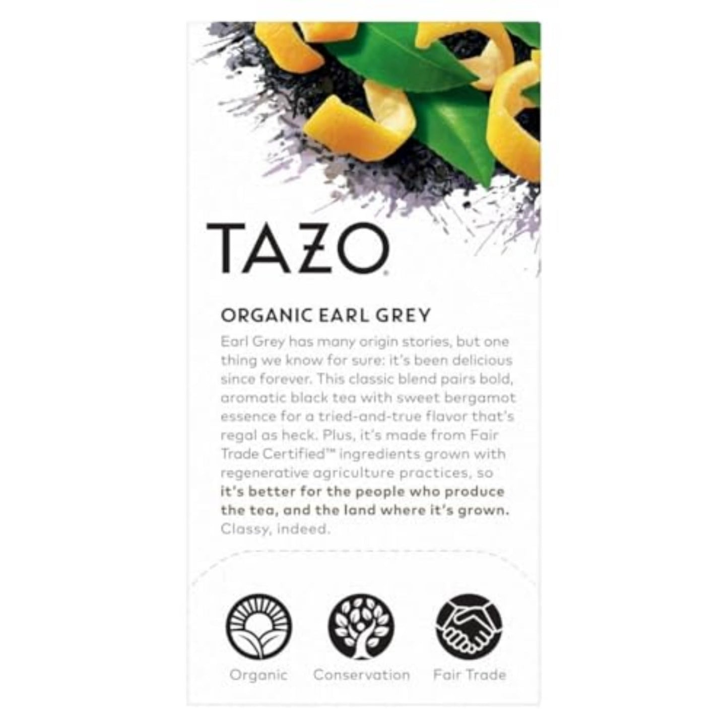 Tazo Tea - Tea Organic Black Earl Grey - Case Of 6-16 Bags