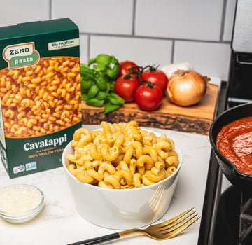 ZENB Plant-Based Cavatappi - Pasta Made From 100% Yellow Peas, Gluten Free, Non-GMO & Vegan, Less Carbs than Traditional Pastas,