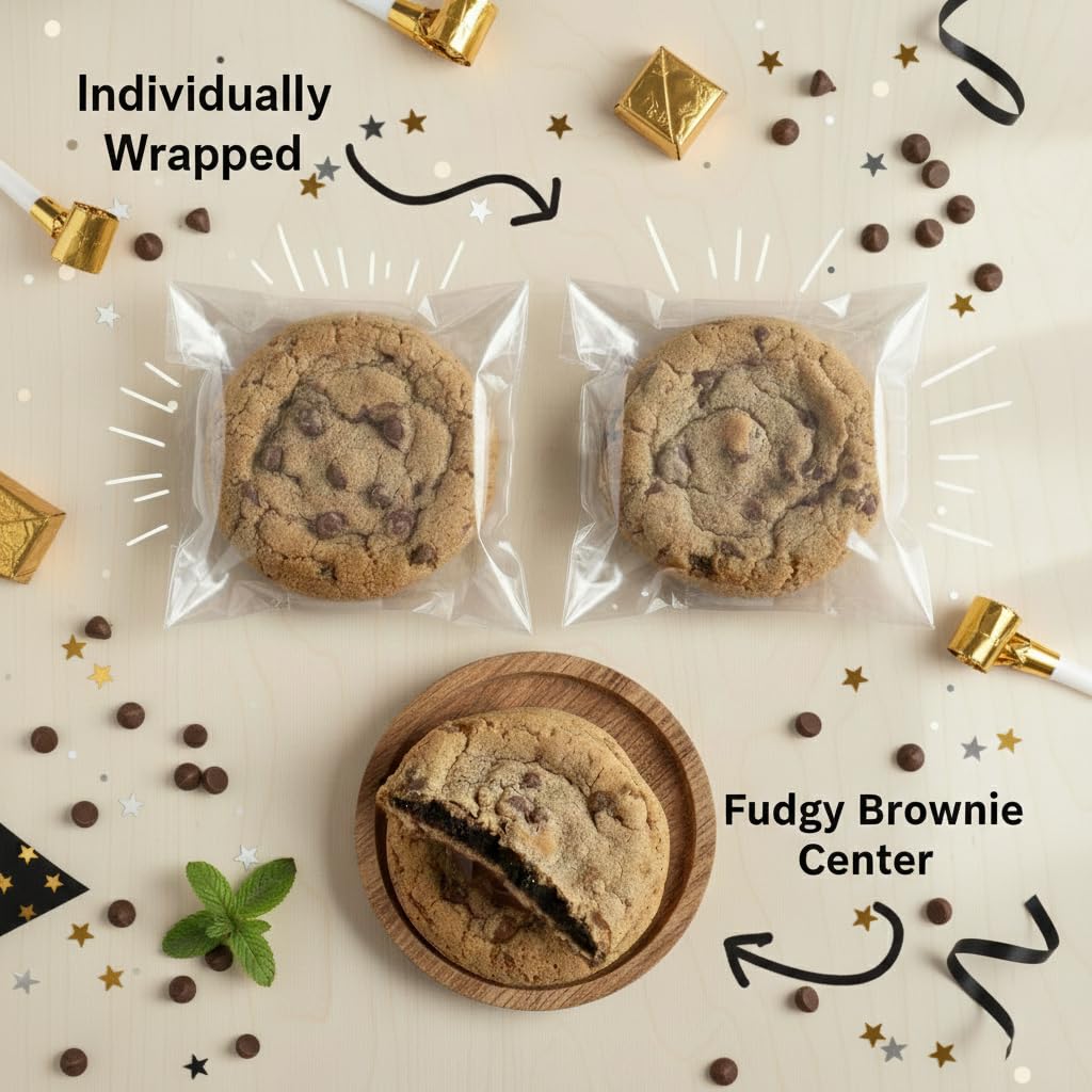 Happy Birthday Cookies Chocolate Chip Gift Basket Tin 1.5 LBS Box INDIVIDUALLY WRAPPED Food Gift for Men Women Gourmet Kosher