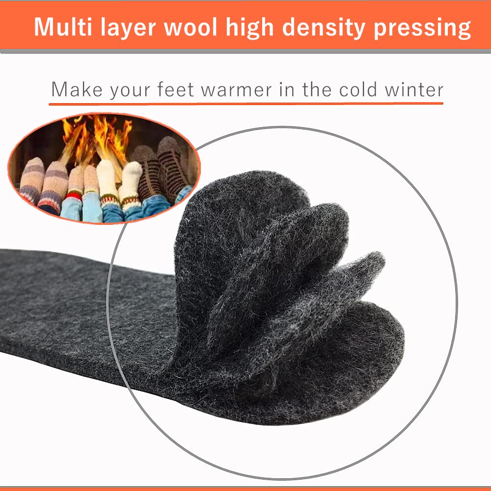 Wool Felt Warm Insoles, Winter Shoe Insoles,Natural Warm Lambs Wool Insoles For Kids Women (Wonen'S 5/Kids)