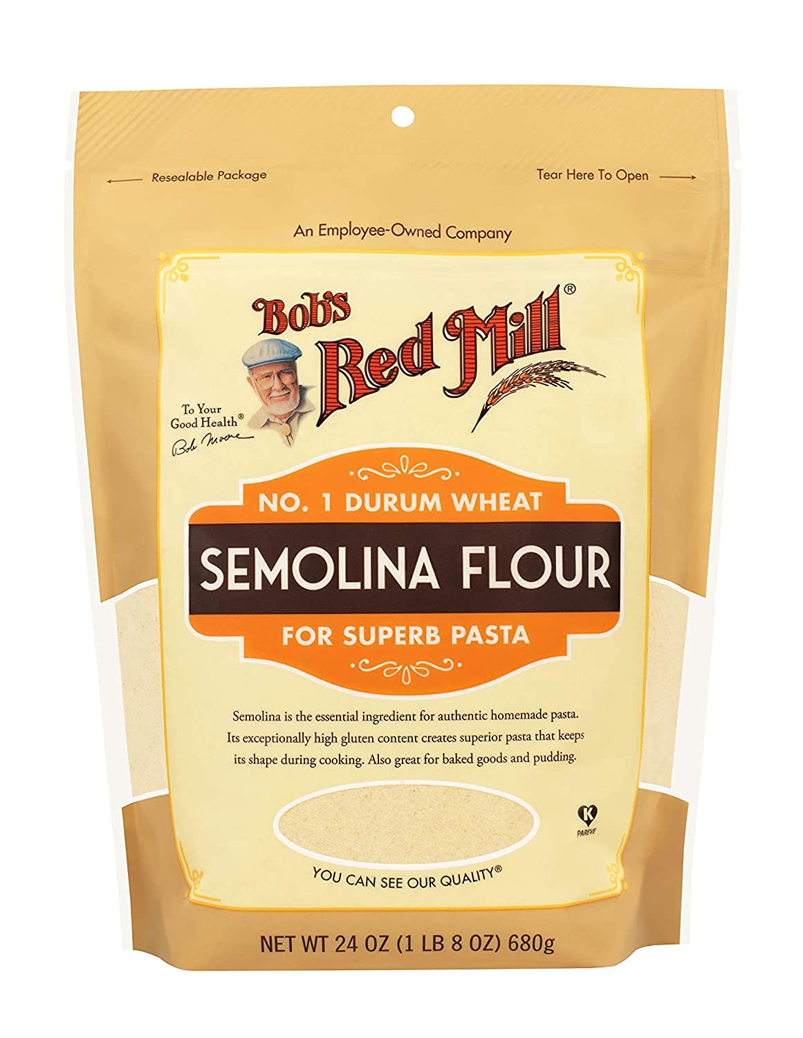 Bobs Red Mill Semolina Pasta Flour 24 OZ (Pack of 1)