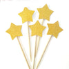Glitter Little Star Cupcake Toppers Gold Party Cupcake Decorations for Party Dessert Decorations Topper, Pack of 50