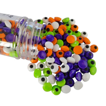 1 Bottle Candy Eyeballs Eyes 4 Colors Cake Cupcake Toppers Cookie Decorations Edible Dessert Sprinkles for Halloween Christmas (