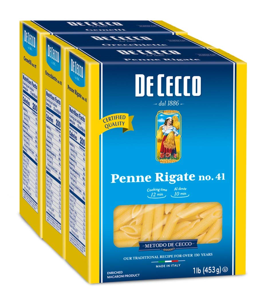 De Cecco Semolina Pasta, Variety Pack, 1 Penne Rigate, 1 Orecchiette & 1 Gemelli (3 Count of 16 oz Each), 48 oz, 1 Pound (Pack o
