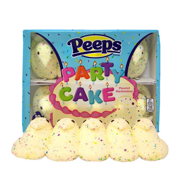 Party Cake Flavored Peeps Marshmallow Easter Basket Stuffer And Baking Decoration, 3 Ounces, Pack Of 2