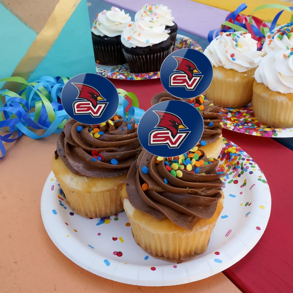 Saginaw Valley State Secondary Logo Cupcake Picks Toppers Decoration Set Of 6