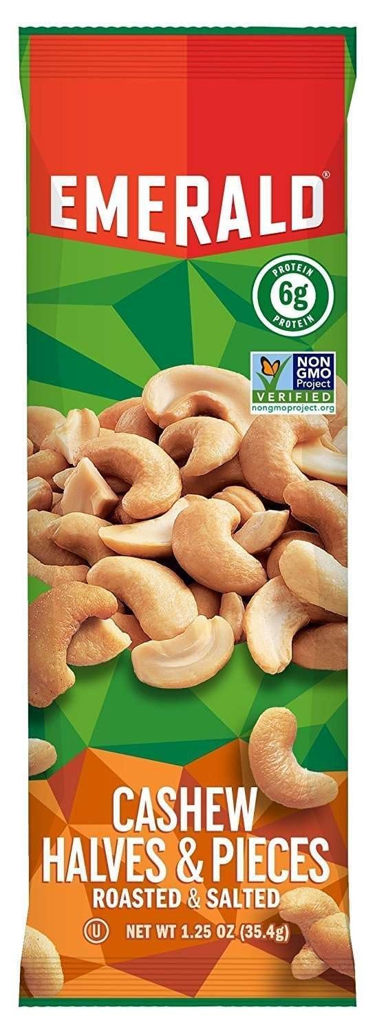 Emerald 94017 Cashew Pieces, 1.25 Oz. Tube Package, 12/Box